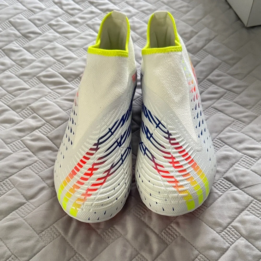 adidas White Laceless Soccer Cleats NWT